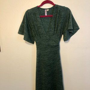 Francesca's Alya teal knit wrap dress XS